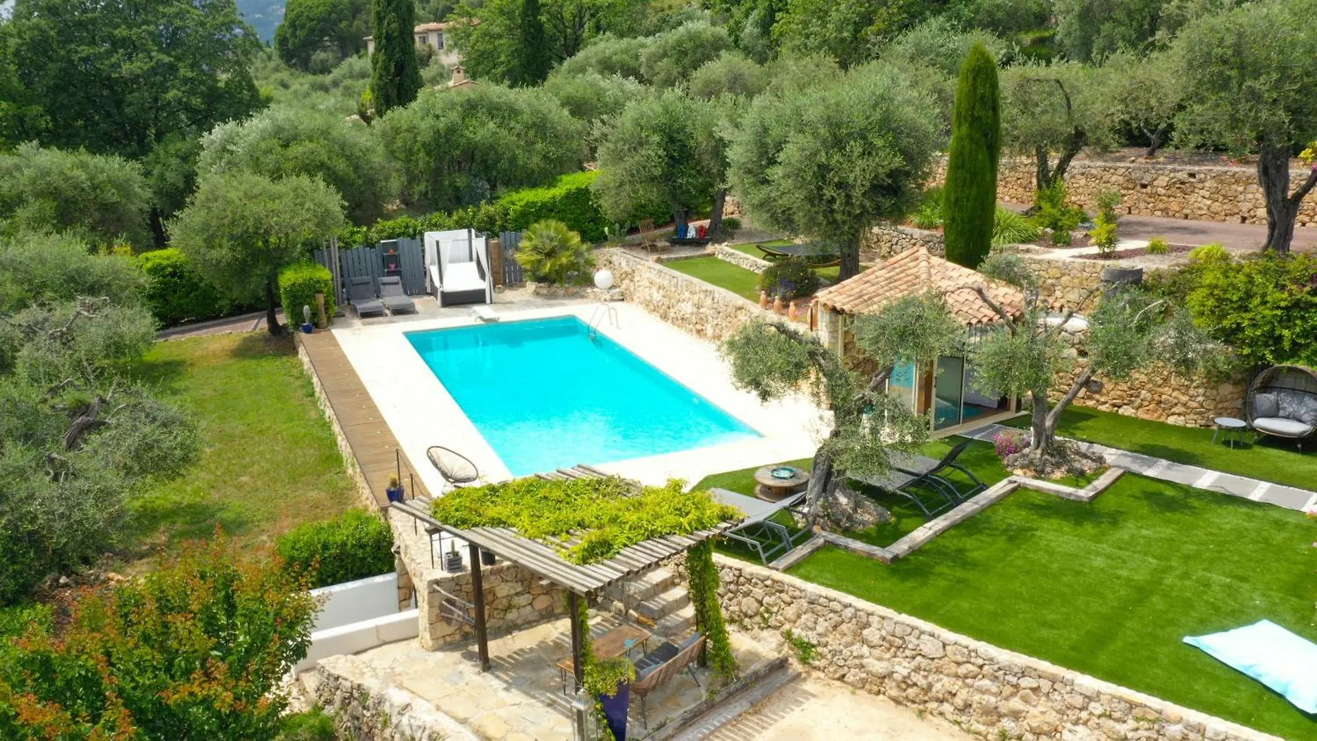 Villa Plen Souleu - Vue Epoustouflante - Luxe Et Authenticite Cabris